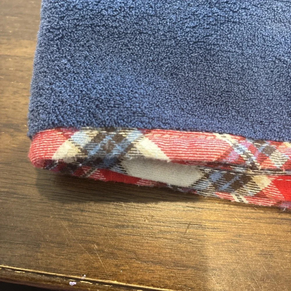 Maison Chic Puppy Dog‎ Baby Blanket Baby Blue 28x30 Lovey Plaid Red Navy Dark